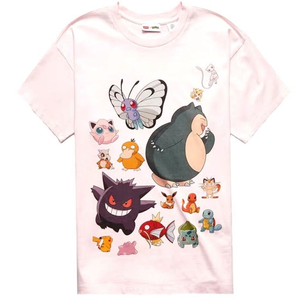 New LEVI’S® X POKÉMON Unisex T-Shirt 25th Anniversary size XL Pink POKEMON DANC